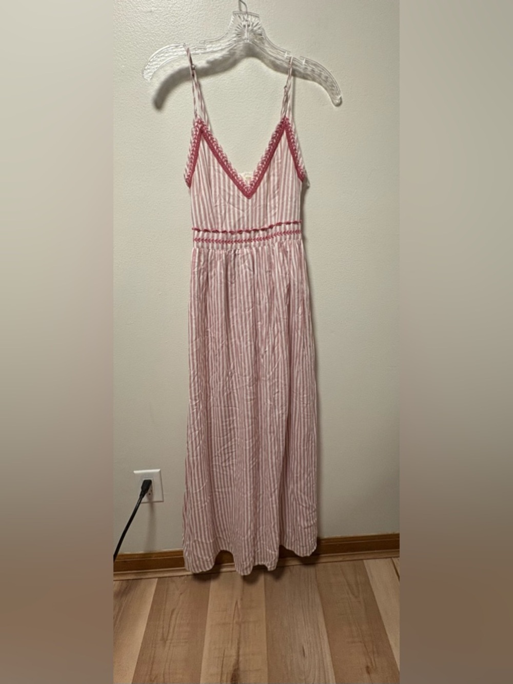Japna striped maxi dress with embroidery summer flowy feminine casual boho